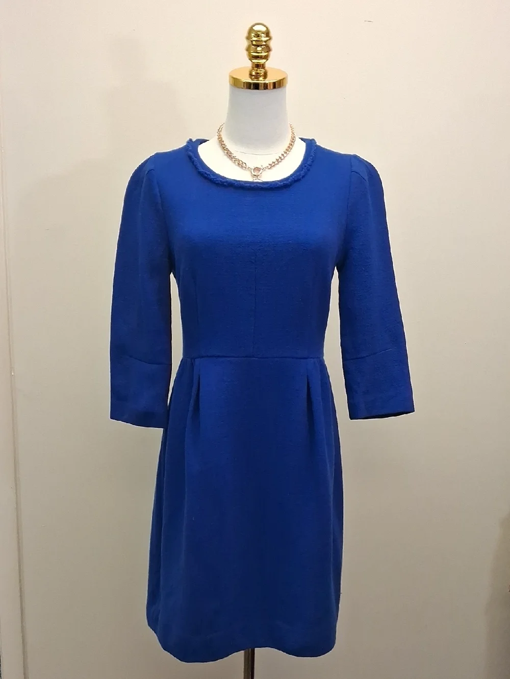 J.Crew Blue Sheath Dress Knee Length Work Office Classic Size 4